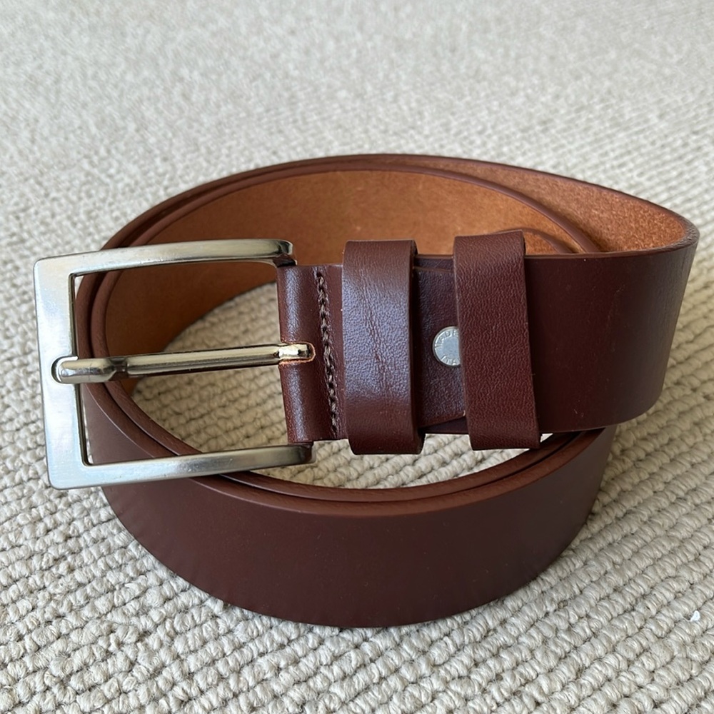 NWOT Men's Italian Brown Leather Belt